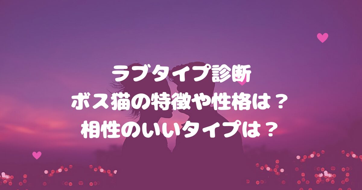 ラブタイプ診断ボス猫の特徴や性格は？相性のいいタイプは？